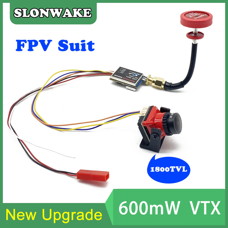Drone Racing Transmitter - すぐに使える5.8G 48CH 600mWビデオ送信機とCmos 1800TVLミニFPVカメラ2.1mmレンズ調整可能 RC FPVレーシングドローン用