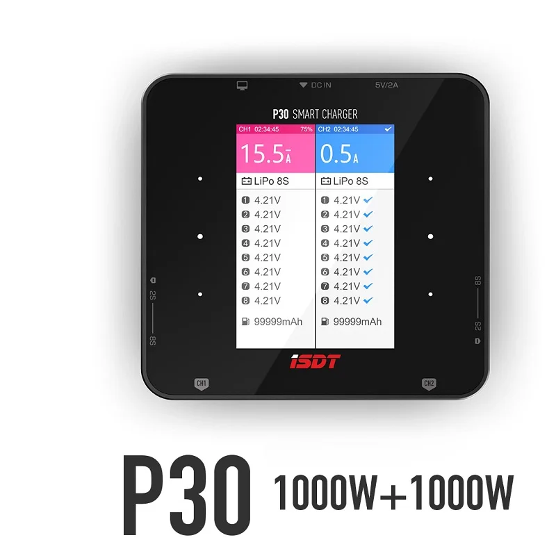 ISDT P30 デュアルバランス充電器。信号チャンネル最大 - Drone Racing Charger のレビューと価格
